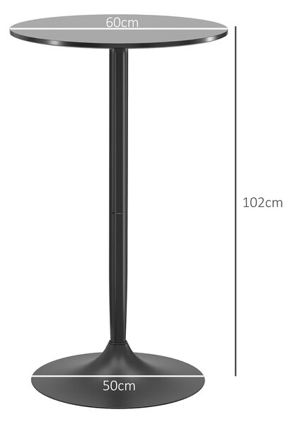 HOMCOM Tavolo Bar e Tavolo da Cucina Alto Rotondo, Ø60x102 cm, Nero | Aosom Italy