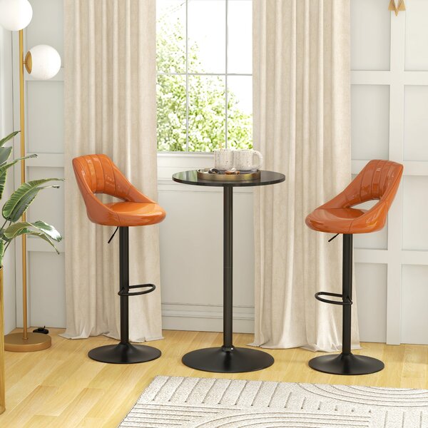 HOMCOM Tavolo Bar e Tavolo da Cucina Alto Rotondo, Ø60x102 cm, Nero | Aosom Italy