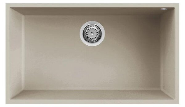 Elleci Lavello da Incasso Sottotop Quadra 130 LKQ13089BSO 1 Vasca 76x44 cm Keratek Tortora Dove 89