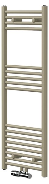 Asciugamani radiante LuxeBath, 500x1200 mm, con valvola a muro, radiatore per bagno con attacco centrale, asciugamani elettrico, porta asciugamani per bagno, color beige