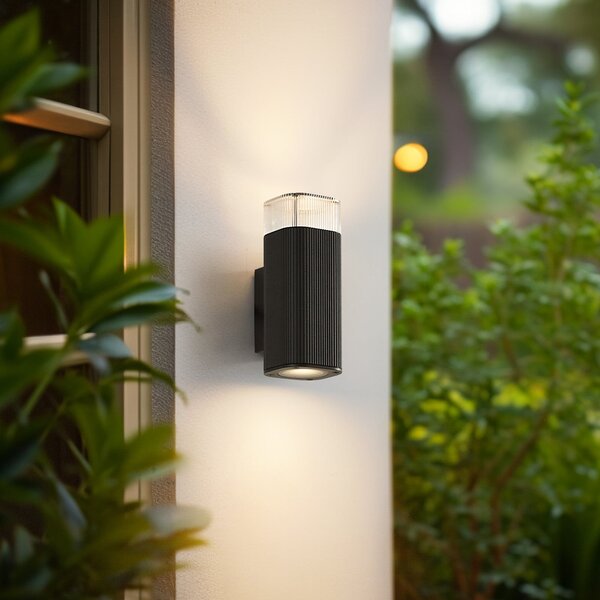 Lampade da esterno Lindby, Halvar, dimmerabile, Nero, Terrazza, Metallo, Moderno