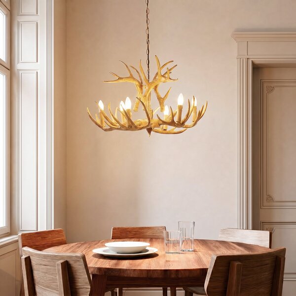 Lampada a sospensione Lindby, Fibi, dimmerabile, Marrone / Ruggine, Soggiorno, Plastica, Campagna / rustico