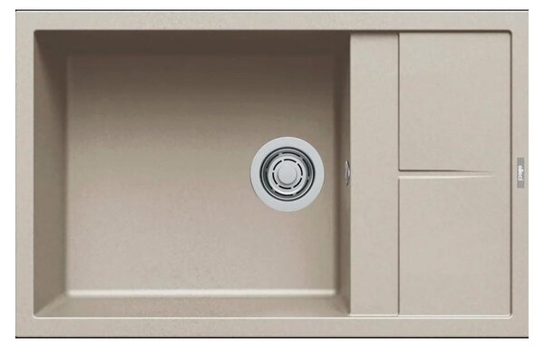 Elleci Lavello Unico 310 LKU31095 1 Vasca Con Gocciolatoio Reversibile Sopratop 78x50 Cm Keratek Champagne 95