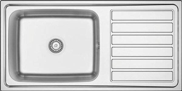 Apell ID1001IRBC, Lavabo da appoggio, Rettangolare, Acciaio inox, 1 vasca, Quadrato, 980 x 480 mm