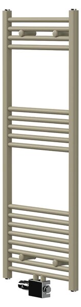 Asciugamani radiante LuxeBath, 500x1200 mm, con valvola universale, radiatore per bagno con attacco centrale, asciugamani radiante, porta asciugamani per bagno, color beige