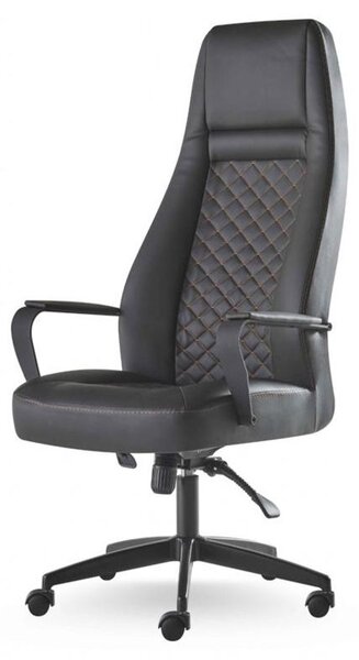 Sedia direzionale nera Sedia da ufficio moderna in pelle con rotelle Ufficio studio
