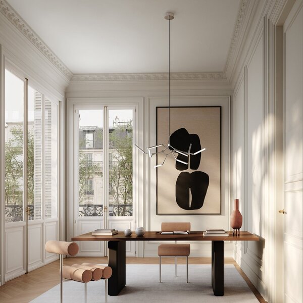 Lampadari 101 COPENHAGEN, Stick, dimmerabile, Metallizzato, Soggiorno, Alluminio, Design