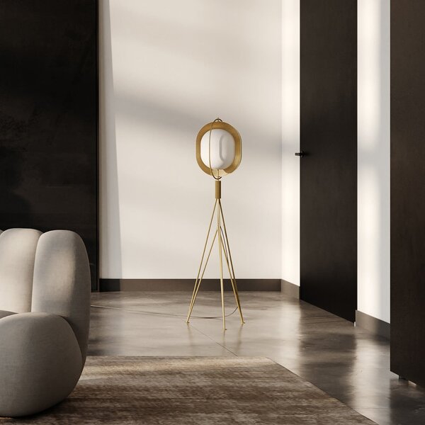 Lampada da terra 101 COPENHAGEN, Pearl, dimmerabile, Dorato / Ottone, Soggiorno, Alluminio, Design