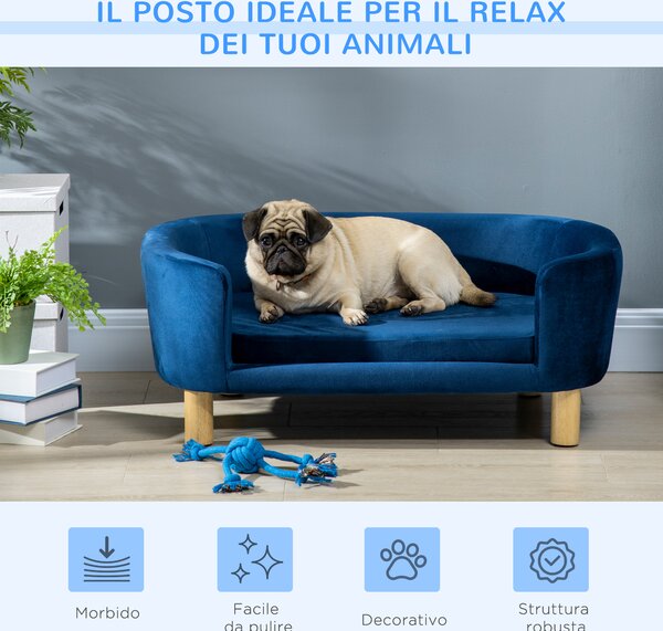 PawHut Cuccia per Cani da Interni con Cuscino sfoderabile,Divano lettino per Gatti di Taglia Piccola e Media Max. 22.5kg,55x86x33cm|Aosom