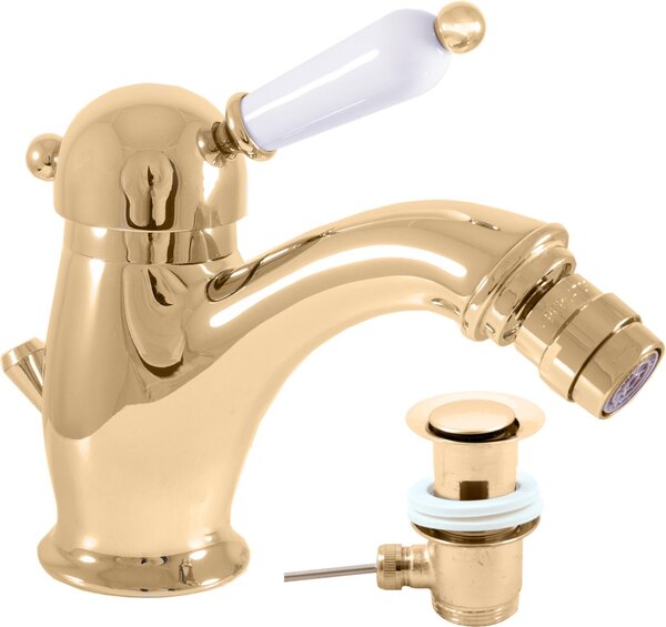 LABE - Miscelatore per bidet con scarico, Oro - lucido L545.0KZ, RAV Slezák