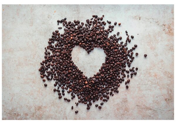 Carta da parati – Cuore di chicchi di caffè