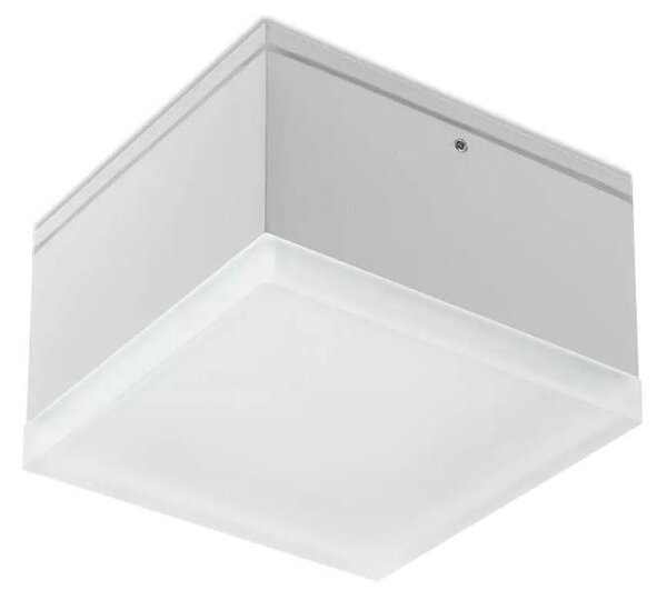AKRON PICCOLA PLAFONIERA QUADRATA 10X10 CM BIANCO E ANTRACITE LED 9W LUCE 3000K IP54 ANTI CORROSIONE