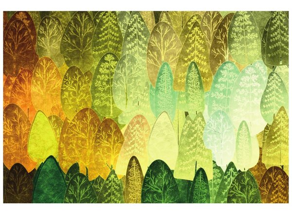 Carta da parati – Alberi asimmetrici verdi