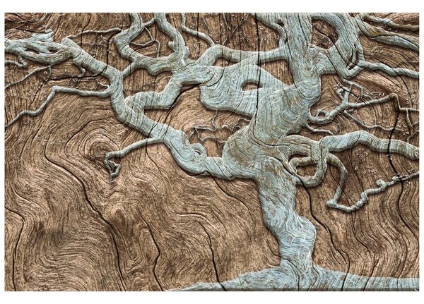 Carta da parati – Albero Astratto su Legno in Beige