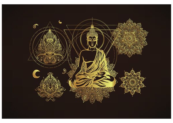 Carta da parati autoadesiva – Buddha dorato