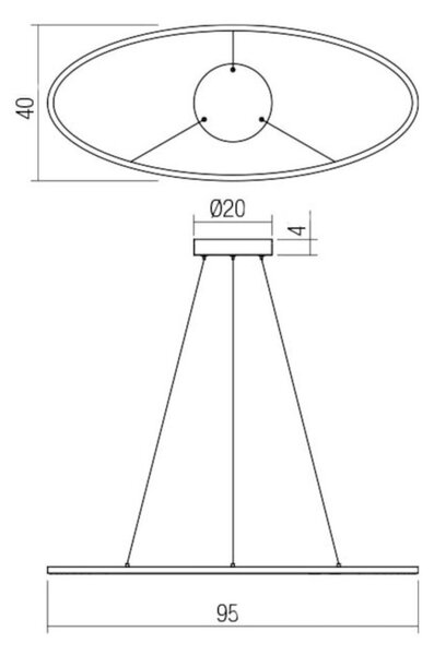 Lampadario moderno redo group leo 01 3339 led cct nero dimmerabile alluminio - Redo Group