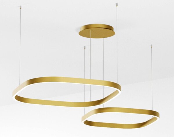 Lampadario classico gea luce criseide s2d quadrata fcrso5q led oro alluminio silicone - Gea Luce