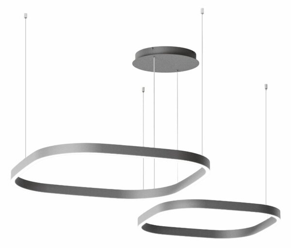 Lampadario moderno gea luce criseide s2d quadrata fcrsn5q led nero alluminio silicone - Gea Luce