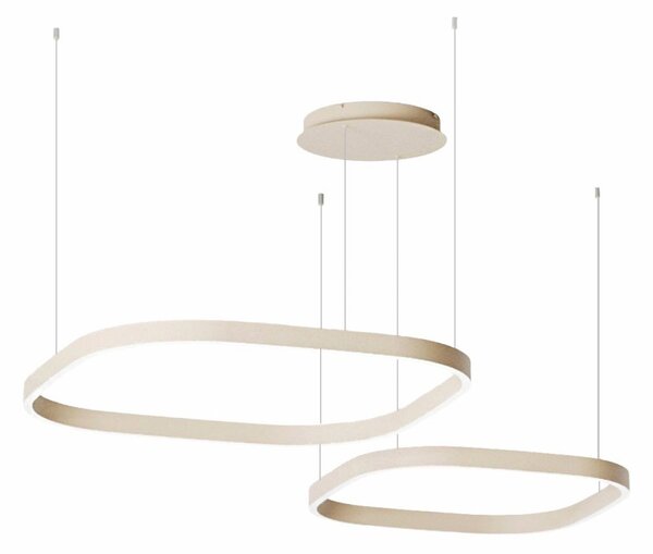 Lampadario moderno gea luce criseide s2d quadrata fcrsbe5q led new beige alluminio silicone - Gea Luce