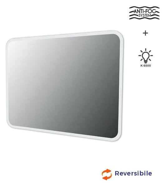 Specchio LED retroilluminato bordo satinato anti-fog system anticondensa 70X95