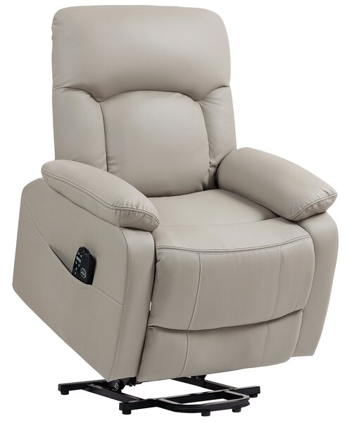 HOMCOM Poltrona alza persona elettrica con funzione massaggio e riscaldamento, 89 x 94,5 x 103 cm, Grigio | Aosom Italy