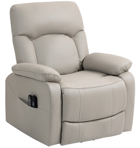 HOMCOM Poltrona alza persona elettrica con funzione massaggio e riscaldamento, 89 x 94,5 x 103 cm, Grigio | Aosom Italy