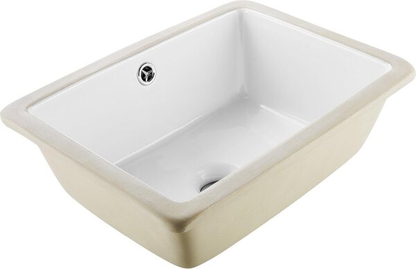 Lavabo da incasso Lavabo - Lavabo rettangolare in Vetroceramica 40 x 30,5 cm - Con troppopieno - Salvaspazio per bagni piccoli/bagni ospiti - Bianco