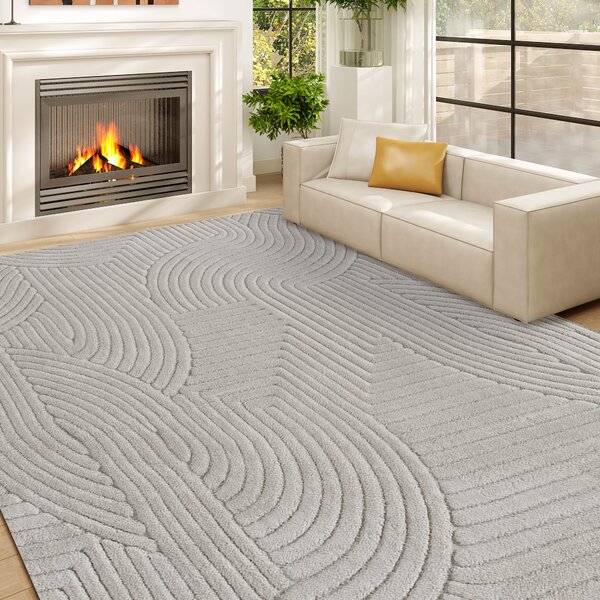 HOMCOM Tappeto in Stile Moderno, con Base Antiscivolo, Tessuto a Macchina, 160x120 cm, Grigio | Aosom Italy