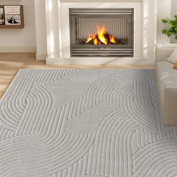 HOMCOM Tappeto in Stile Moderno, con Base Antiscivolo, Tessuto a Macchina, 160x120 cm, Grigio | Aosom Italy