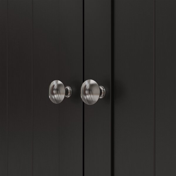 HOMCOM Armadio Dispensa Cucina con 2 Ante e 16 Ripiani Regolabili 60x30x104cm Nero | Aosom Italy