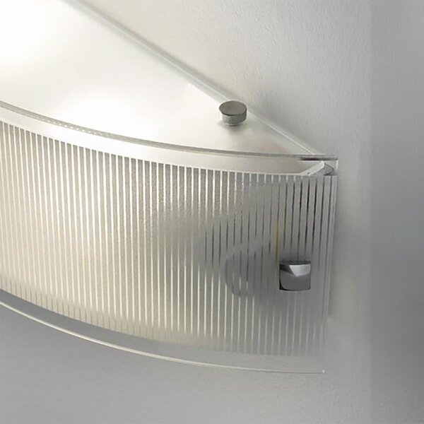 Applique vaschetta illuminando ap fenice fascia 2 e27 led moderna vetro bianco latte lucido - Illuminando