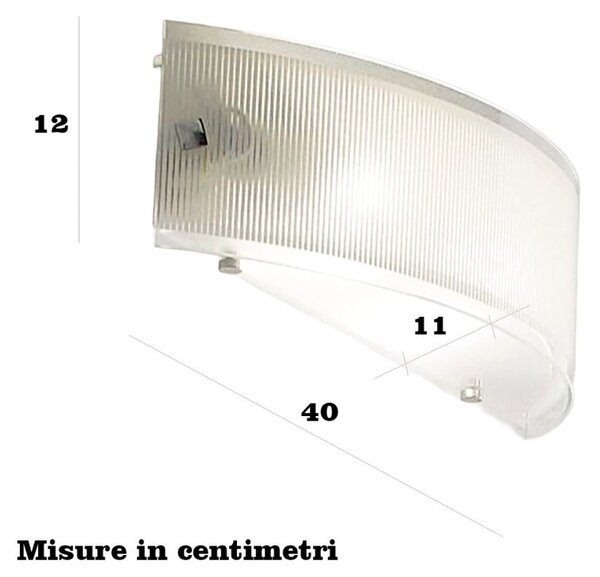 Applique vaschetta illuminando ap fenice fascia 2 e27 led moderna vetro bianco latte lucido - Illuminando