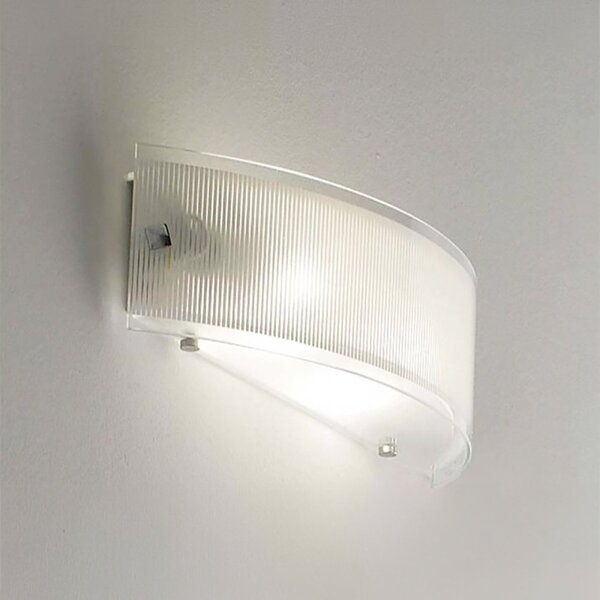 Applique vaschetta illuminando ap fenice fascia 2 e27 led moderna vetro bianco latte lucido - Illuminando