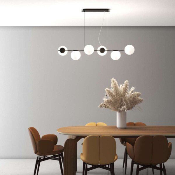 Lampadario moderna top light holly 1201 s6 e27 led metallo vetro - Top Light