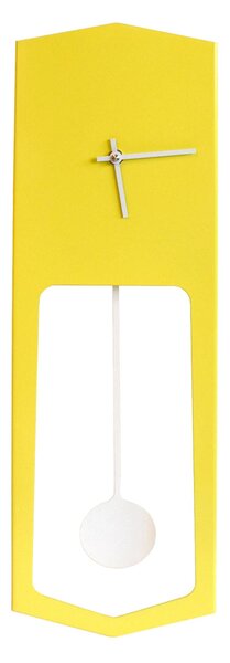 Orologio a Pendolo In Metallo Verniciato AIKA � Il Ritmo del Tempo Dimensioni 18�4,2� h 54 cm in Metallo verniciato design contemporaneo colore SULFUR YELLOW RAL 1016