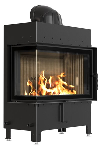 Caminetto in acciaio KRATKI LUCY sinistro 14 kW Ø 200 nero thermotec