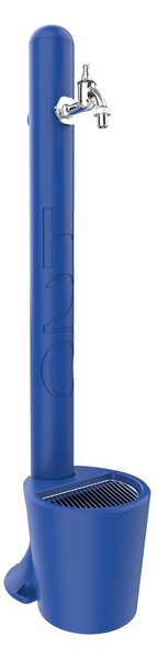 Fontana da Giardino In Resina con Rubinetto e Porta tubo E cestello H20, Dimensioni 20x18xh 90 cm - peso 2 kg con rubinetto, Garantita Colore Blu