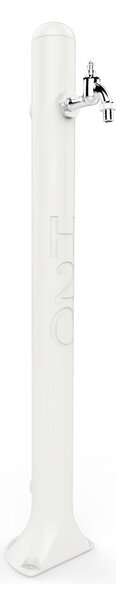 Fontana da Giardino In Resina con Rubinetto e Porta tubo a H20, Dimensioni 12,5x18xh 90 cm - peso 2 kg con rubinetto, Garantita Colore Bianco