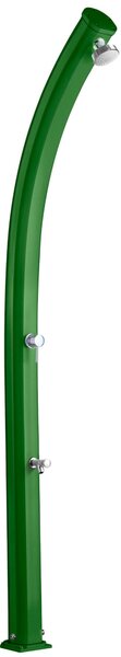 Doccia da Giardino in Alluminio con Miscelatore e Lavapiedi JOLLY Dimensioni 15x12.5x h 226cm - peso 13 kg con Soffione Con Lavapiedi colore Champagne Verde scuro