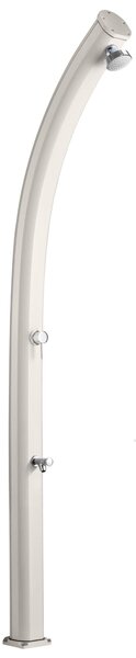 Doccia da Giardino in Alluminio con Miscelatore e Lavapiedi JOLLY Dimensioni 15x12.5x h 226cm - peso 13 kg con Soffione Con Lavapiedi colore Champagne Sabbia