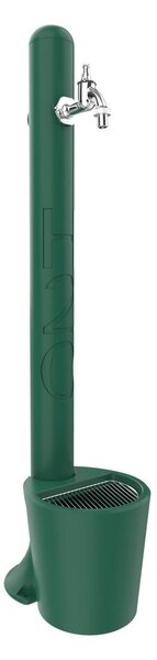 Fontana da Giardino In Resina con Rubinetto e Porta tubo E cestello H20, Dimensioni 20x18xh 90 cm - peso 2 kg con rubinetto, Garantita Colore Verde