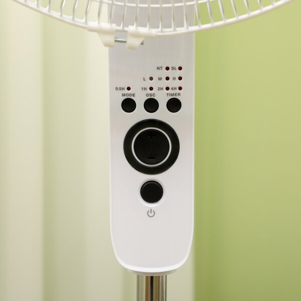 HOMCOM Ventilatore da pavimento Ø 44 cm regolabile in altezza oscillante silenzioso 45 W con telecomando timer 3 modalità 3 velocità