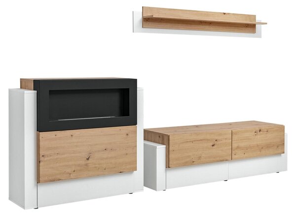 Mobile da soggiorno bianco di design Comò con caminetto Arredamento Mobili da soggiorno