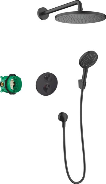 Hansgrohe Croma - Set doccia 280, con termostatico a incasso Ecostat S, nero opaco 27961670