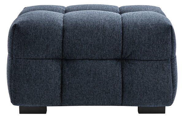 Pouf poggiapiedi design in tessuto effetto velluto blu scuro CORTO