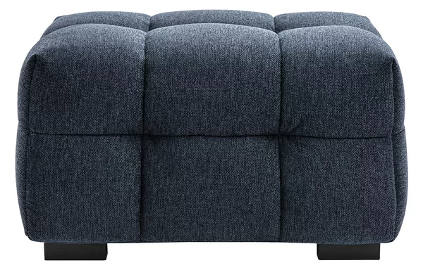 Pouf poggiapiedi design in tessuto effetto velluto blu scuro CORTO