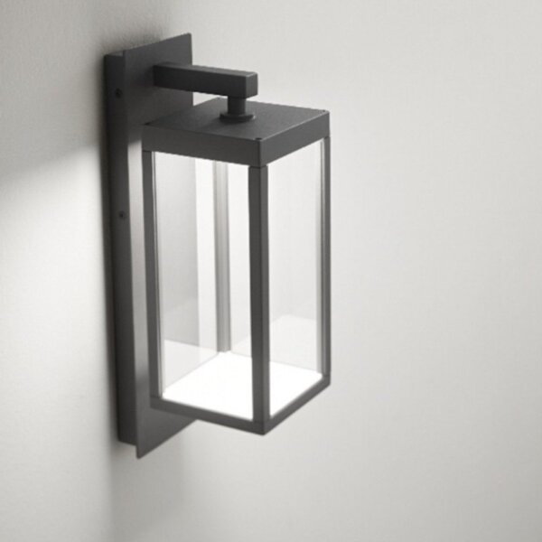 Applique moderno gea led ges771c led 3000 ip65 alluminio vetro antracite - Gea Led