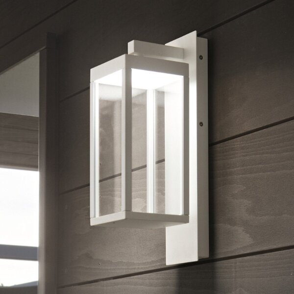 Applique moderno gea led ges770c led 3000 ip65 alluminio vetro bianco - Gea Led