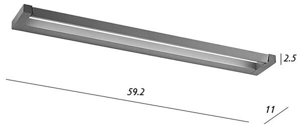 Applique orientabile perenz slim 8452 al ct led cct 1440lm alluminio spazzolato - Perenz