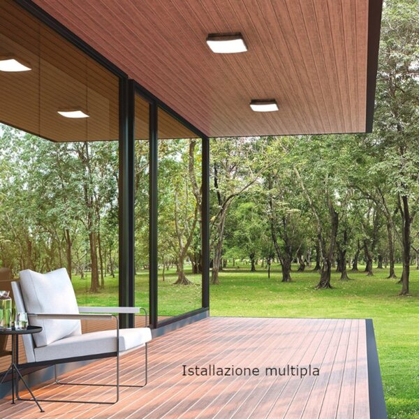 Plafoniera moderna gea led gpl370 led ip65 alluminio policarbonato - Gea Led